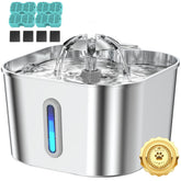 Vekonn cat fountain stainless steel 2.2L capacity supports multi-pet hydration.