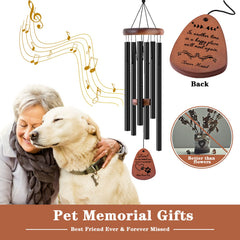 VENBEEL 28-inch pet memorial wind chime offers soothing melodies for cherished memories.