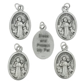 Venerare Saint Francis oval pet medal front shows animals, ideal for collar attachment.
