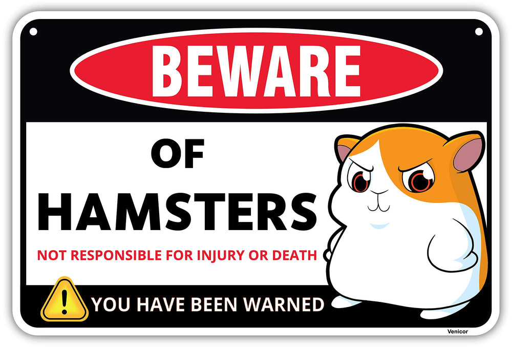 Venicor hamster sign decor front view adds durable wall charm for playful rooms.