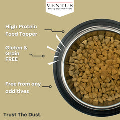 Ventus air-dried venison topper preserves nutrients and natural flavor.