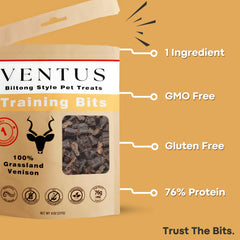 VENTUS Jerky Training Bits air-dried-snacks with savory venison aroma