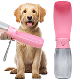 VEPOUYU dog water bottle folded pink design keeps pets hydrated on hikes.