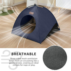 VERABE cat tent includes removable dual-sided cushion for seasonal comfort.