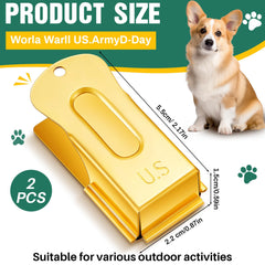 VercanMonth brass dog clicker closeup highlights durable metal construction for daily use.