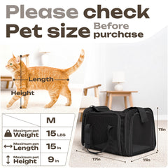 Vertical-Pro pet carrier showing breathable mesh windows for airflow.