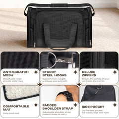 Vertical-Pro soft-mat interior adds coziness for pets during transport.