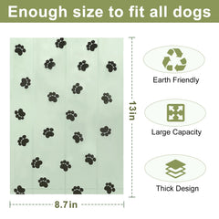 Verwohnt scented dog poop bags, pack includes 4 rolls, convenient for outdoor cleanup.