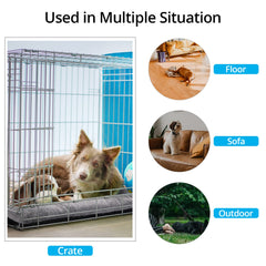 VERZEY dog bed crate pad gray 30in anti-slip bottom keeps pets safe during steps.