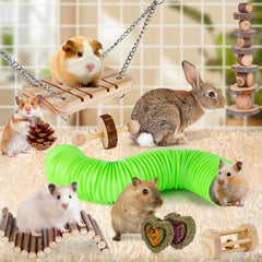VESPRO Puente-madera-hamster: promueve equilibrio y ejercicio suave en jaula.