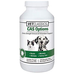 Vet Classics CAS Options Extra-Strength Immune bottle-front supports pet health and daily wellness