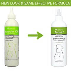 Vet One Aurocin CM Ear Cleanser with cucumber melon scent for refreshing grooming