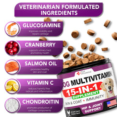 Vet Promise glucosamine dog joint-chews aiding flexible movement.