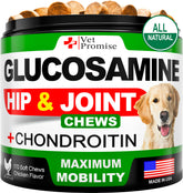 Vet Promise glucosamine for dogs bottle closeup showing joint-support formula
