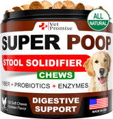Vet Promise Super Poop Probiotics dog bottle front — gut support for healthy digestion.