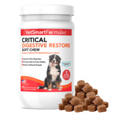 VetSmart Formulas Critical Digestive Soft Chews in bottle support daily gut balance.