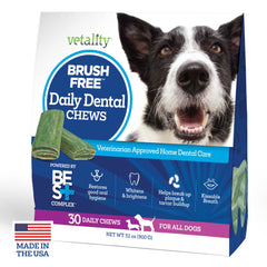 Vetality daily dental chews package ready for daily oral care