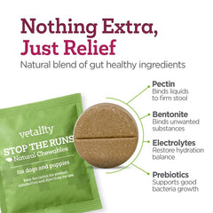 Container label highlights bentonite ingredient for gentle gut balance