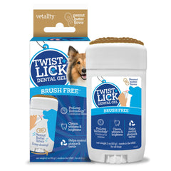 Vetality Twist and Lick dental gel dog-tube shows easy daily oral care.