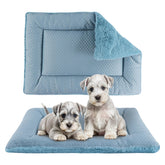 Vetasac dog bed mat blue top view shows plush comfort