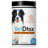 VetDtox Activated Charcoal Powder bottle ready for digestion support in pets.