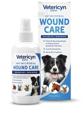 Vetericyn Plus Dog Wound Spray bottle safely cleans pet wounds.
