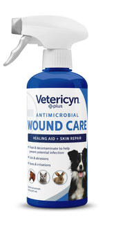 Vetericyn Plus dog wound spray front view bottle ready for use