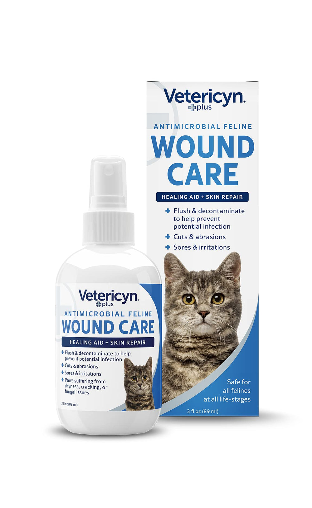Vetericyn Plus para gatos, aplicación externa para heridas leves