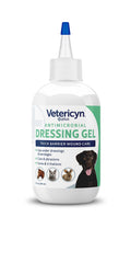 Vetericyn Plus Wound Dressing Gel applied to a dog's leg showing wound care
