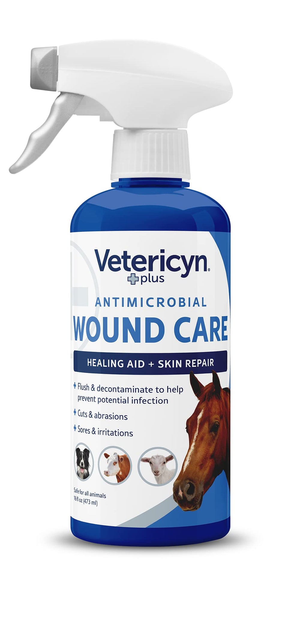 Vetericyn Plus horse wound care spray bottle for skin repair and cleaning