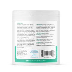 Vetnique Dentabliss wipe on finger demonstrates convenient plaque removal for busy pet parents