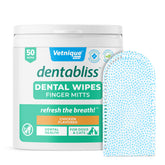 Vetnique Dentabliss wipe packaging close-up for easy at-home dog dental care