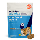 Vetnique Glandex anal gland soft chews with pumpkin support healthy anal glands and digestion.