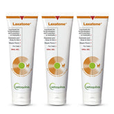 Vetoquinol Laxatone bottle pouring maple-flavored gel aids hairball passage.