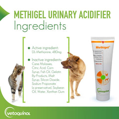 Vetoquinol Methigel for cats, odor control and bladder support.