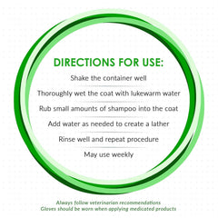 Vetoquinol Universal Medicated Shampoo ingredients graphic highlights two percent chloroxylenol for cleansing.