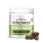 VetPro Complete allergy soft chews bottle close-up highlighting tasty support for itchy skin
