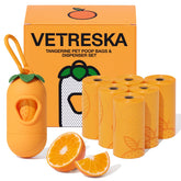 VETRESKA dog poop bag dispenser with orange handle for easy, mess-free walks.