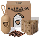 VETRESKA dog poop bags dispenser with coffee scented bags to mask odor while walking