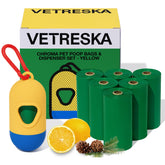 VETRESKA poop bag dispenser with leak-proof bags for dog walking.
