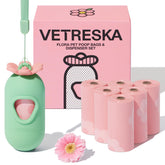 VETRESKA lavender-scented poop bags with dispenser for odor-controlled cleanup