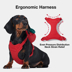 VETRESKA strawberry dog leash XXS highlighting soft neoprene grip for reduced hand fatigue.