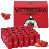 VETRESKA strawberry scented poop bags box for easy walks and odor control