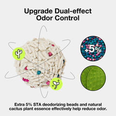 VETRESKA Tofu Cat Litter flushable pellets dissolve easily for simple toilet disposal.