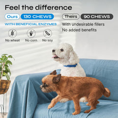 Vetrica probiotic chews texture closeup highlights easy-to-chew form for daily gut support.