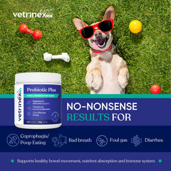 Vetrinex Labs Coprophagia Deterrent powder scoop ready to sprinkle on meals.