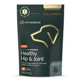VetriScience Healthy Hip & Joint Chews bottle promotes daily joint support for active dogs.