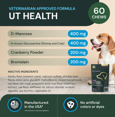 VetriScience UT Health Chews dog sniffing treats emphasizes easy daily bladder care