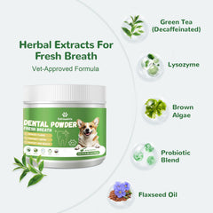 Vetriuntrix dog teeth powder scoop measures a daily dose for easy use.
