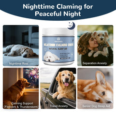 Vetriuntrix Melatonin dog relaxing on floor during storms or fireworks